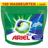 Ariel Wasmiddel - All in 1 Pods - Mountain Spring - 2 x 65 Wasbeurten - Voordeelverpakking