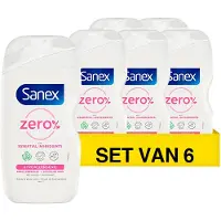 Sanex 6x Douche Zero% Sensitive Skin Douchegel 400 ML