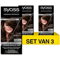 Syoss Metallics - 3-89 Bronze Coffee - Permanente Haarverf - Haarkleuring - 3 Stuks