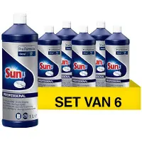SUN Spoelglansmiddel Vloeibaar Professional 6 Stuks à 1 l