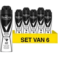 Rexona MEN Black & White Fresh Anti-Transpirant Spray - Deo Tegen witte en gele vlekken - 72 uur bescherming - Frisse geur – Alcoholvrij - 6 x 150 ml