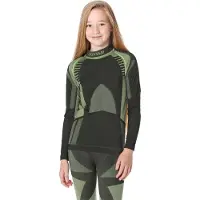 Ladeheid Kinderen Thermoshirt - Thermo ondergoed – Jongen - Meisje - Thermokleding - Longsleeve - LA-SS-Thermo-Shirt-Women - Zwart/Groen - 122-128