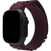 Mobilize Alpine Nylon Apple Watch Bandje 49 / 46 / 45 Mm Rood / Zwart