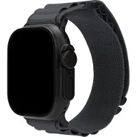 Mobilize Alpine Nylon Apple Watch Bandje 49 / 46 / 45 Mm Donkergrijs / Zwart