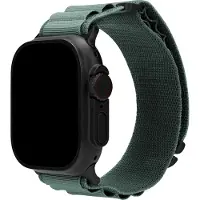Mobilize Alpine Nylon Apple Watch Bandje 49 / 46 / 45 Mm Groen / Zwart