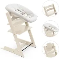 Stokke Tripp Trapp meegroeiende baby- en kinderstoel met Baby Set & Newborn Set, Vanilla Wit