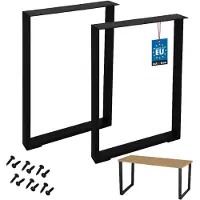 KOTARBAU Tafelpoten - Metalen Meubelpoten - Bureaupoten 50 x 72 cm - Stalen Tafelpoten - Industrieel - Gepoedercoat Staal - Zwart
