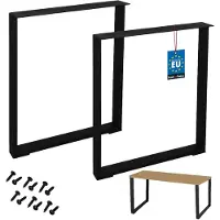 KOTARBAU Tafelpoten - Metalen Meubelpoten - Bureaupoten 60 x 72 cm - Stalen Tafelpoten - Industrieel - Gepoedercoat Staal - Zwart