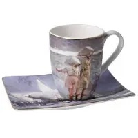 Goebel - Joaquin Sorolla | Kop en schotel Zusters op het strand | Porselein - 19cm - 350ml - met echt goud