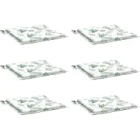 vidaXL Stoelkussens 6 st bladpatroon 40x40x4 cm stof