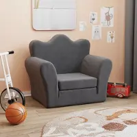 Prolenta Maison Exclusive - Kinderslaapbank, antraciet, zachte pluche stof