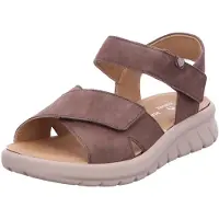Hartjes Sandaal Women Calypso Relievo Velour Dark Brown-Schoenmaat 43
