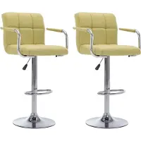 Prolenta Maison Exclusive - 2 barkrukken, groen, met stoffen bekleding