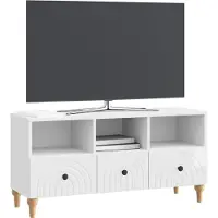 vidaXL TV Kast Hoogglans Wit 102 x 34,5 x 50 cm Geconstrueerd hout