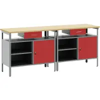 Syfax Werkbankset 2 st Rood Gepoedercoat staal