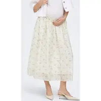 ONLY Maternity Rok 'OLManna' lichtgeel / spar / wit