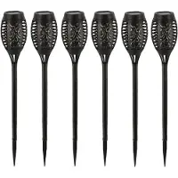Pro Garden Solar tuinlamp / fakkel / prikspot - 6x - vlameffect - zonne-energie - 51 cm