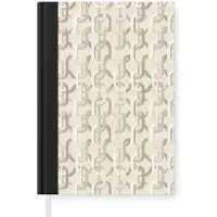 MuchoWow Notitieboek - Schrijfboek - Motief - Abstract - Beige - Notitieboekje klein - A5 formaat - Schrijfblok