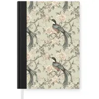 MuchoWow Notitieboek - Schrijfboek - Bloem - Vogel - Kleurrijk - Notitieboekje klein - A5 formaat - Schrijfblok