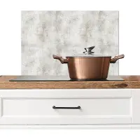 KitchenYeah Spatscherm keuken 60x40 cm - Kookplaat achterwand Grijs - Beton print - Verweerd - Muurbeschermer - Spatwand fornuis - Hoogwaardig aluminium