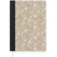 MuchoWow Notitieboek - Schrijfboek - Organisch - Textuur - Beige - Notitieboekje klein - A5 formaat - Schrijfblok