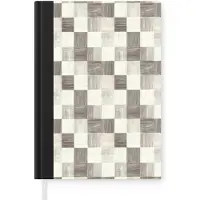 MuchoWow Notitieboek - Schrijfboek - Patroon - Dambord - Houtnerf - Notitieboekje klein - A5 formaat - Schrijfblok