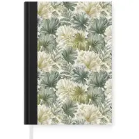 MuchoWow Notitieboek - Schrijfboek - Bladeren - Botanisch - Groen - Notitieboekje klein - A5 formaat - Schrijfblok