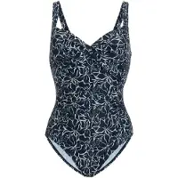 Regatta Dames Sakari Buikcontour Bloemen Einteilig Badpak (Marineblauw)