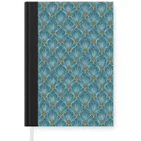 MuchoWow Notitieboek - Schrijfboek - Symmetrisch - Patroon - Blauw - Notitieboekje klein - A5 formaat - Schrijfblok