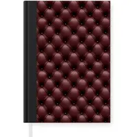 MuchoWow Notitieboek - Schrijfboek - Leer - Patroon - Bordeaux - Notitieboekje klein - A5 formaat - Schrijfblok