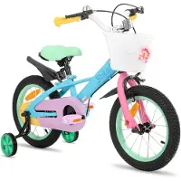 Stitch Macaron Kinderfiets - 16 Inch - Voor Meisjes & Jongens (2-9 Jaar) - Met Mandje & Zijwieltjes - Geschikt voor buitenactiviteiten in de lente
