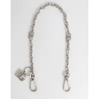 Dolce&Gabbana Zilverkleurige Messing DG Logo Detail Ketting Heren Necklace