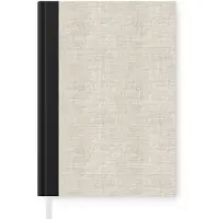 MuchoWow Notitieboek - Schrijfboek - Linnen - Textuur - Beige - Notitieboekje klein - A5 formaat - Schrijfblok