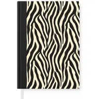 MuchoWow Notitieboek - Schrijfboek - Zebra - Print - Klassiek - Zwart - Notitieboekje klein - A5 formaat - Schrijfblok