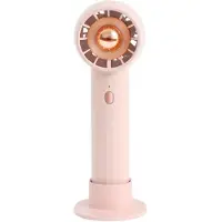 LONGZIMING -Handventilator – Tafelventilator – Compacte ventilator – 3 traploze snelheidsstanden – Lithiumbatterij – Extreem stil – 1 stuk – Roze