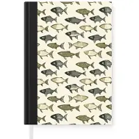 MuchoWow Notitieboek - Schrijfboek - Vissen - Klassiek - Groen - Notitieboekje klein - A5 formaat - Schrijfblok