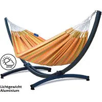 Potenza COLOMBIAANSE Hangmat met Standaard – 2-Persoons – Lichtgewicht Aluminium Frame tot 200 kg – Weerbestendig – Prime Kwaliteit