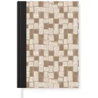 MuchoWow Notitieboek - Schrijfboek - Blok - Patroon - Bruin - Notitieboekje klein - A5 formaat - Schrijfblok