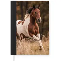 MuchoWow Notitieboek - Schrijfboek - Paard - Bruin - Gras - Notitieboekje klein - A5 formaat - Schrijfblok
