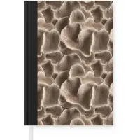MuchoWow Notitieboek - Schrijfboek - Waaiervorm - Beige - Vezel textuur - Notitieboekje klein - A5 formaat - Schrijfblok