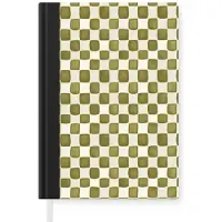 MuchoWow Notitieboek - Schrijfboek - Schaak - Patroon - Groen - Notitieboekje klein - A5 formaat - Schrijfblok