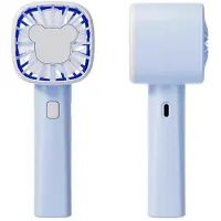 LONGZIMING -Handventilator - Mini Ventilator - Draagbare Ventilator - Krachtige Motor - 3 Snelheden - Kunststof Materiaal - Stil & Compact Ontwerp - 1 Stuk - Blauw