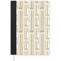 MuchoWow Notitieboek - Schrijfboek - Modern - Geometrisch - Beige - Notitieboekje klein - A5 formaat - Schrijfblok
