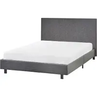 Beliani ALBI - Tweepersoonsbed - Grijs- 120 x 200 cm - Polyester
