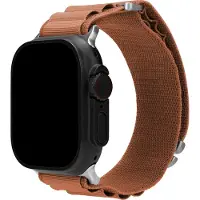 Mobilize Alpine Nylon Apple Watch Bandje 49 / 46 / 45 Mm Terracotta / Titanium