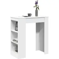 Prolenta Maison Exclusive - Barkruk met plank, wit, 95x47x103,5 cm, houtvezel