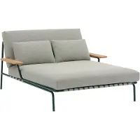 Muuto Settle Lounge Bed w. Armrest Ribbed Weave 2|Dark Green