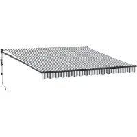 vidaXL Luifel uittrekbaar 4x3 m stof en aluminium antraciet en wit