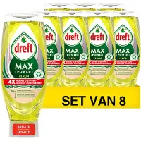 Dreft MaxPower Vloeibaar Afwasmiddel - Lemon - Voordeelverpakking 8 x 640 ml