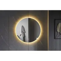 Quality Heating Spiegel, rond, 100 cm, zonder frame, met LED-verlichting rondom en anti-condensfunctie